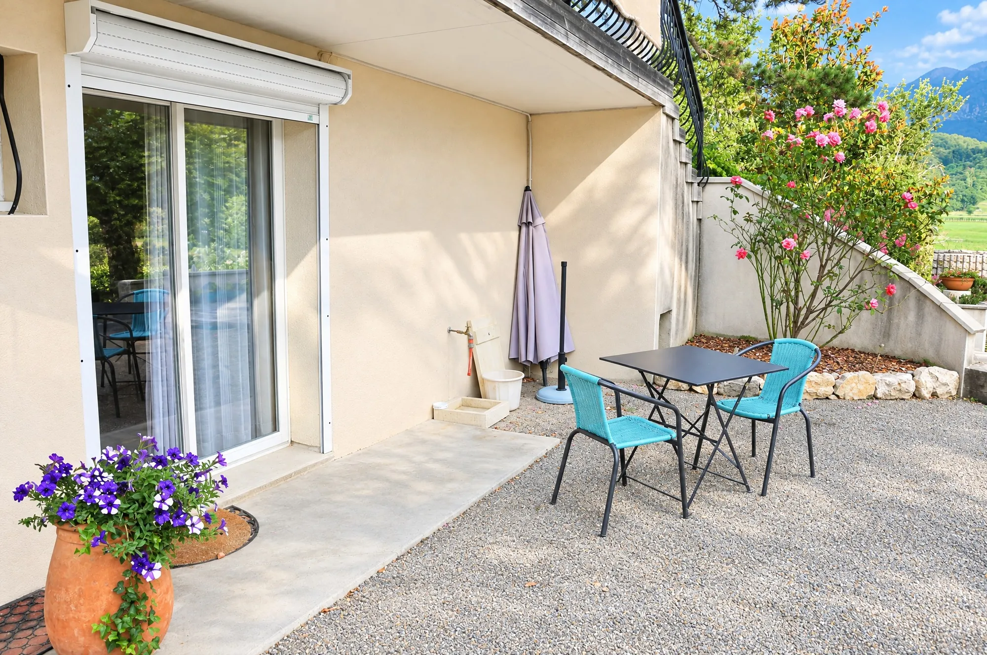 The gîte’s terrace